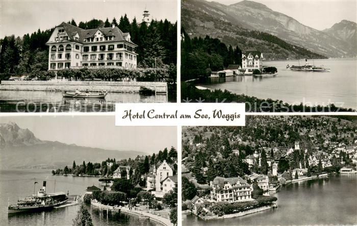 13766133 Weggis Vierwaldstaettersee Hotel Central Seepartien Fliegeraufnahme