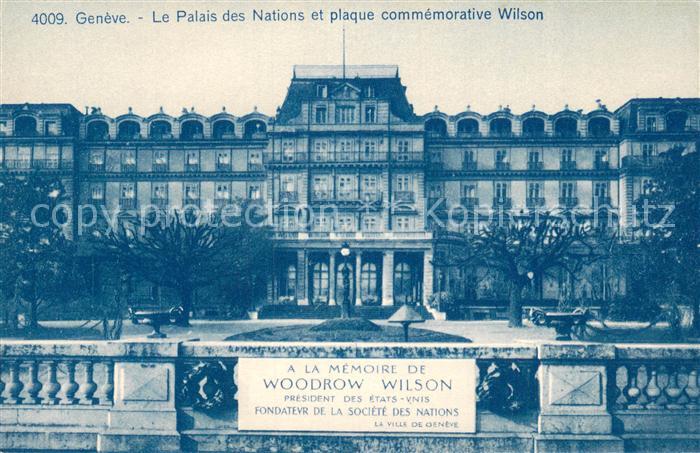 13767308 Geneve GE Le Palais des Nations et plaque commemorative Wilson