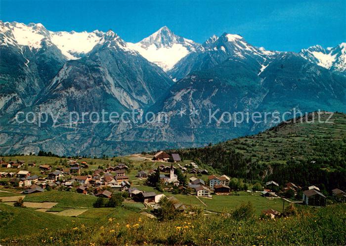 13772563 Unterbaech VS Fliegeraufnahme mit Bietschhorn