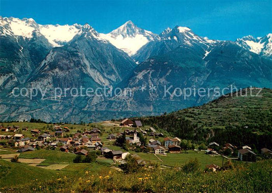 13772563 Unterbaech VS Fliegeraufnahme mit Bietschhorn