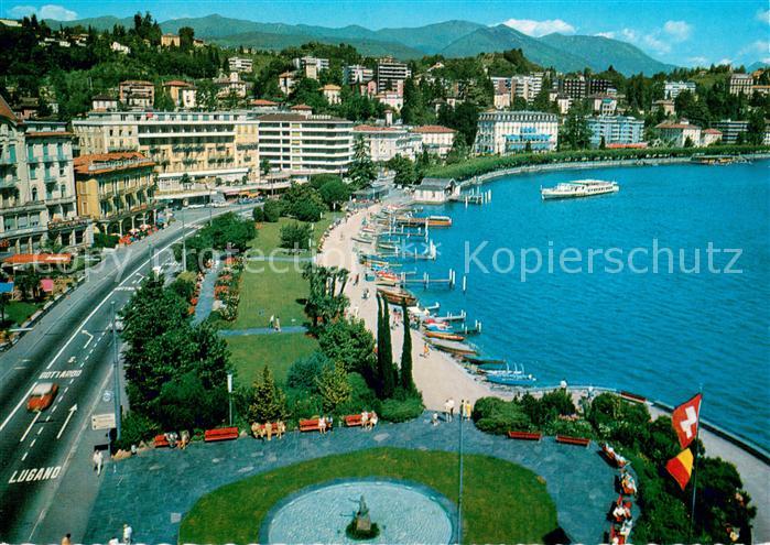 13772827 Paradiso Lago di Lugano Fliegeraufnahme Quai