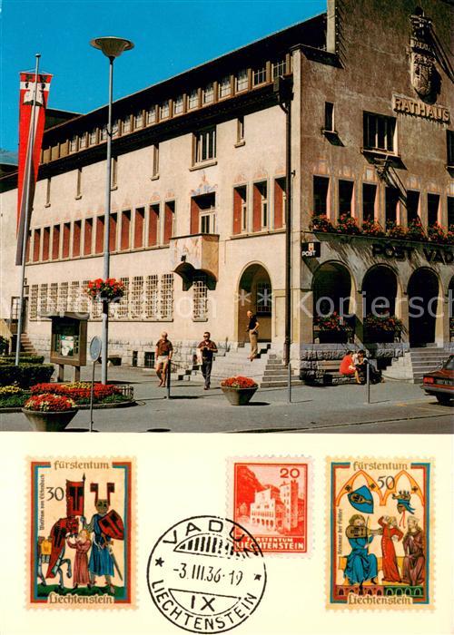 73773491 Vaduz Liechtenstein FL Gemeinde Rathaus Postamt Vaduz Briefmarkenmotive