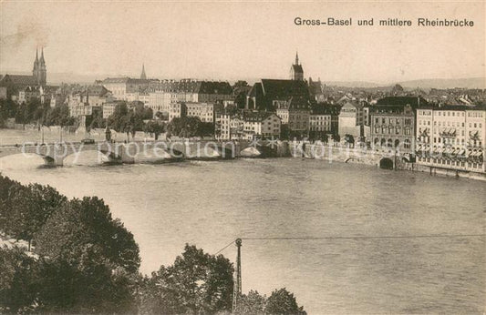 13781008 Basel BS Gross Basel und mittlere Rheinbruecke