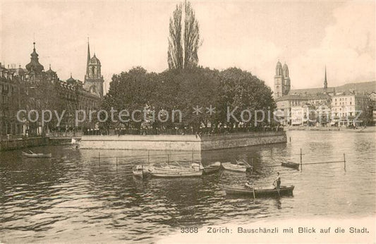 13781804 Zuerich ZH Bauschaenzli avec vue sur la ville de Zuerich ZH