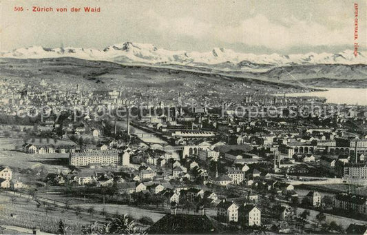 13781810 Zuerich ZH Vue panoramique depuis le lac Waid Alpes de Zuerich Zuerich ZH