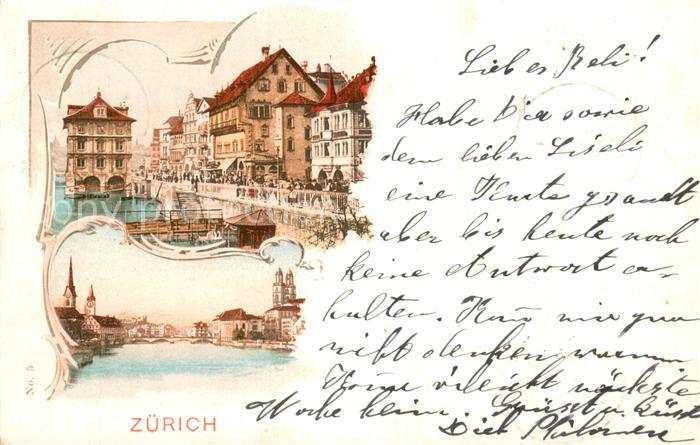 13781824 Zurich ZH Rathausquai Grossmuenster Limmat Zuerich ZH