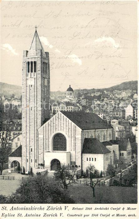 13781828 Zuerich ZH Église Saint-Antoine Architecte Curjel &amp; Moser Zuerich ZH