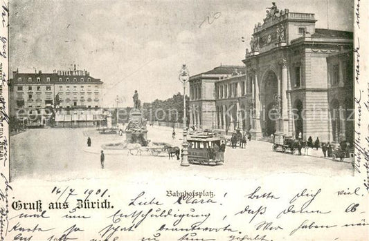 13781836 Zuerich ZH Monument du tramway Bahnhofsplatz Zuerich ZH