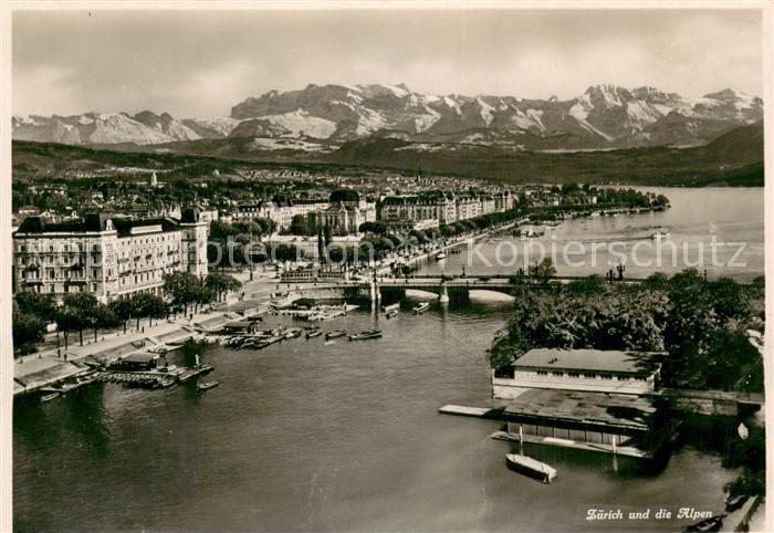 13782331 Zuerich ZH Panorama Blick zu den Alpen