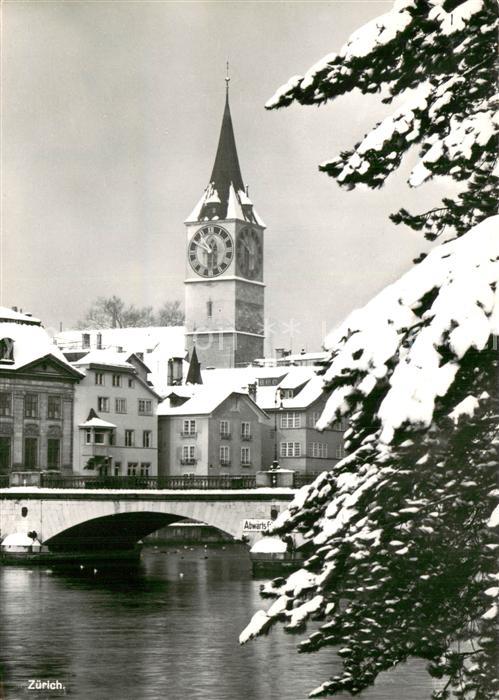 13782346 Zuerich ZH Blick ueber die Limmat zur Kirche