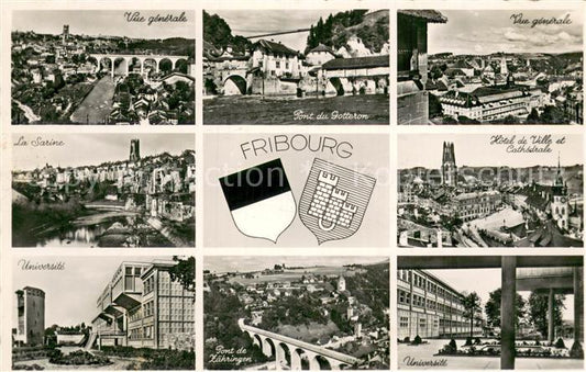 13785165 Fribourg FR Vue generale La Sarine Universite Pont du Gotteron Hotel de