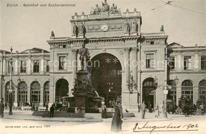 13789261 Gare de Zurich ZH et monument Escher - équipe Zuerich ZH