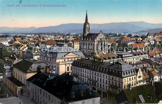 13792186 Basel BS mit Stadttheater und Elisabethenkirche