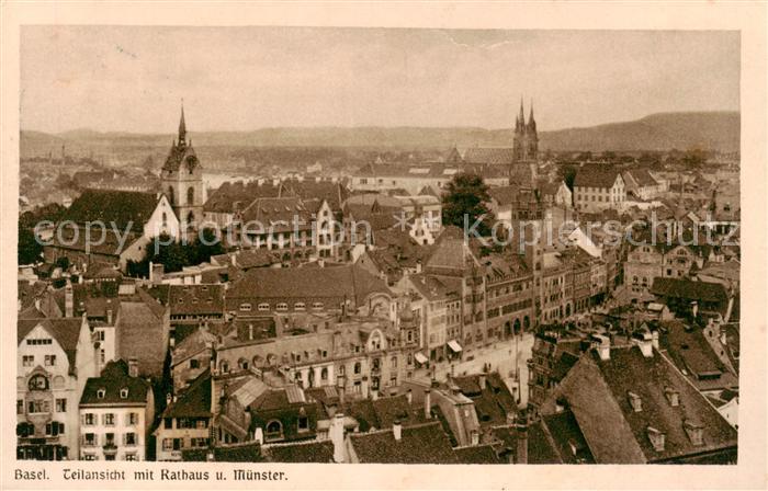 13792199 Basel BS Teilansicht mit Rathaus und Muenster Feldpost