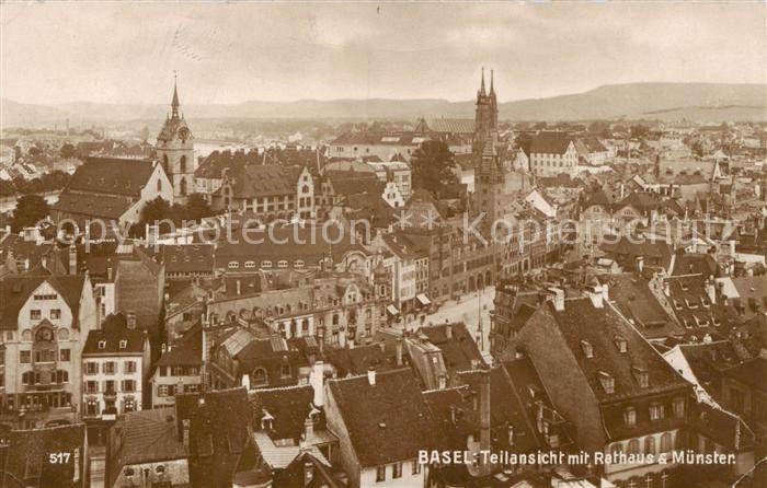 13792214 Basel BS Teilansicht mit Rathaus und Muenster