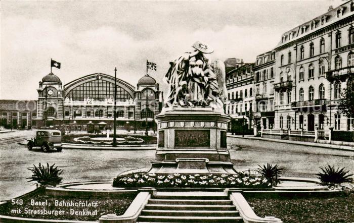 13792232 Basel BS Bahnhofplatz mit Strassburger Denkmal