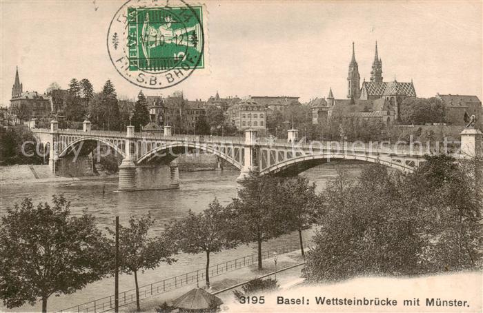 13792238 Bâle BS Wettsteinbruecke avec Muenster Bâle BS