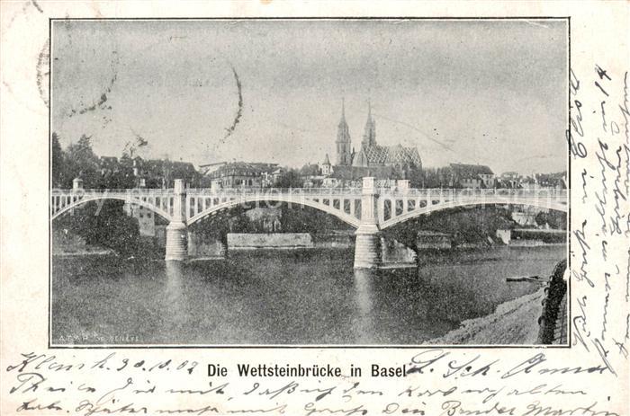 13792247 Basel BS Wettsteinbruecke mit Muenster Basel BS