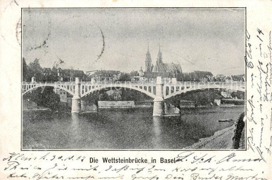 13792247 Bâle BS Wettsteinbruecke avec Muenster Bâle BS