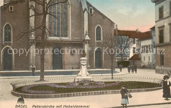 13792556 Basel BS Peterskirche mit Hebeldenkmal