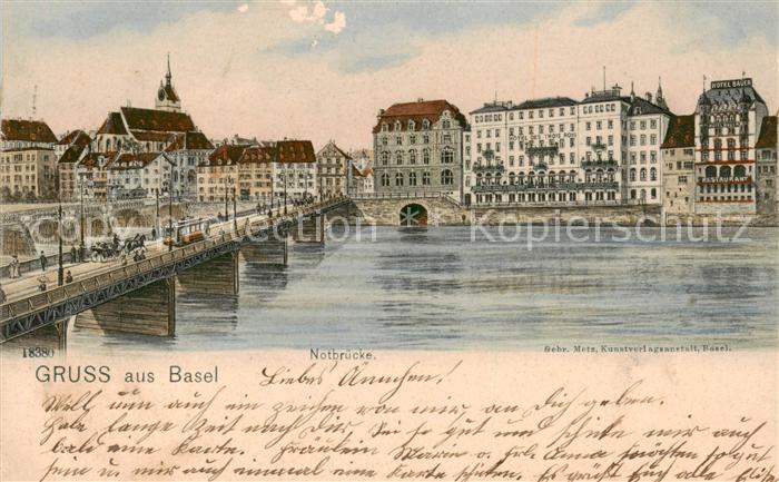 13792563 Basel BS Notbruecke Rheinpartie Basel BS