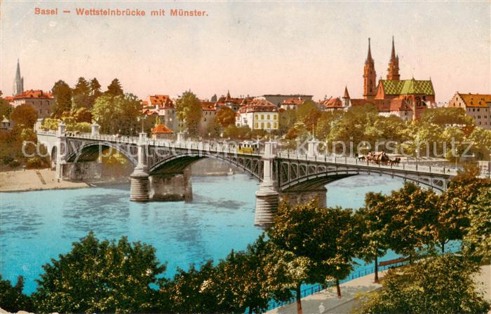 13792582 Basel BS Wettsteinbruecke mit Muenster Basel BS