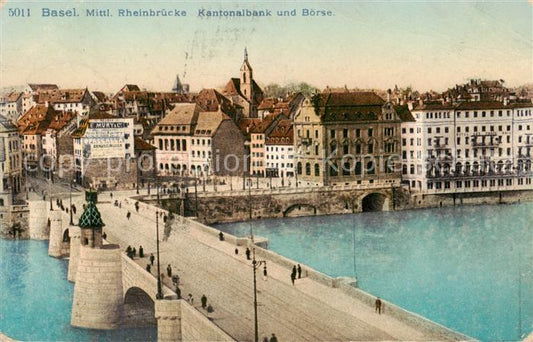 13792583 Basel BS Mittlere Rheinbruecke Kantonalbank et Boerse Basel BS