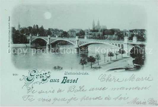 13792589 Bâle BS Wettsteinbruecke avec Muenster Bâle BS