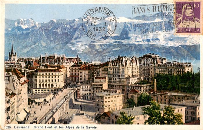 13794784 Lausanne VD Grand Pont et les Alpes de la Savoie