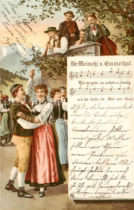 13795580 Rheinfelden AG Chanson Die Meitschi d'Emmethal Partitions Danse Costumes traditionnels Kuens