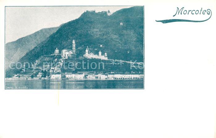 13795611 Morcote Lago di Lugano TI Ansicht vom See aus Kirche Maria del Sasso