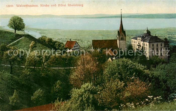 13795625 Walzenhausen AR Kirche und Hotel Rheinburg Bodensee Walzenhausen AR