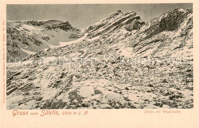 13795647 Saentis 2504m AR mit Wagenlucke Bergwelt Appenzeller Alpen