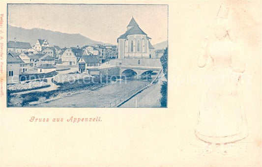 13795687 Appenzell IR Vue partielle avec costumes traditionnels de l'église Appenzell IR