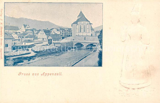 13795690 Appenzell IR Vue partielle avec costumes traditionnels de l'église Appenzell IR