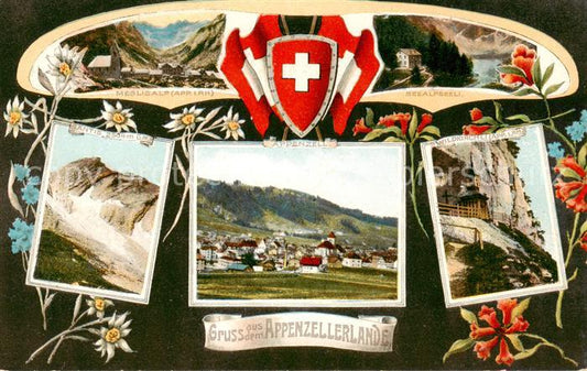 13795693 Appenzell IR Panorama Meglisalp Seealpseeli Saentis Wildkirchli Appenze