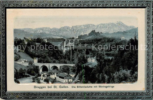 13795729 Bruggen  SG Sitterviadukte mit Saentisgebirge Appenzeller Alpen