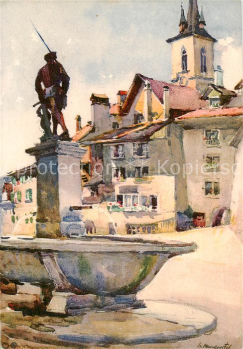 13795743 Bern BE Laeuferbrunnen Carte d'artiste Bern BE