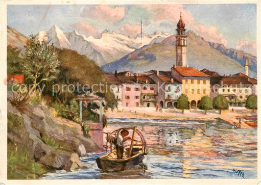 13795747 Ascona Lago Maggiore TI Motivo dal lago Kuenstlerkarte