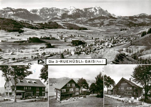 13795761 Gais AR Die 3 Ruehuesli Panorama Alpen Gais AR