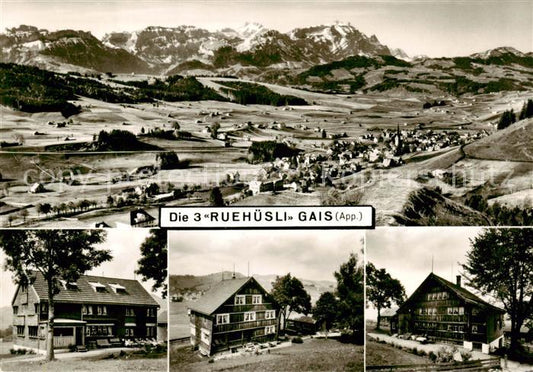 13795762 Gais AR Die 3 Ruehuesli Panorama Alpen Gais AR