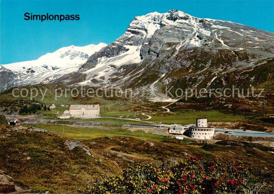 13795808 Simplonpass Monte Leone und Huebschhorn Alpen Simplonpass