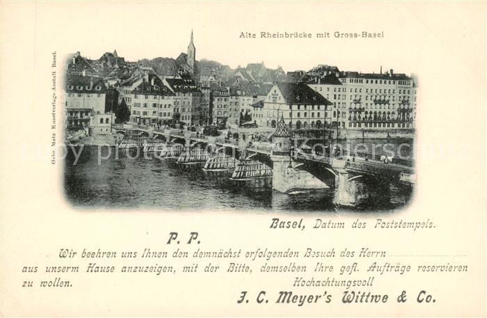 13800343 Bâle BS Alte Rheinbruecke avec Gross-Basel Bâle BS