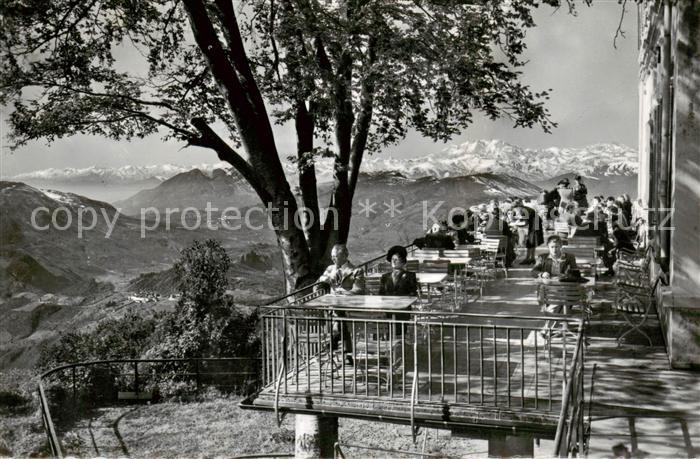 13800351 Lugano Lago di Lugano TI Monte San Salvatore Terrazza dell Albergo Vett