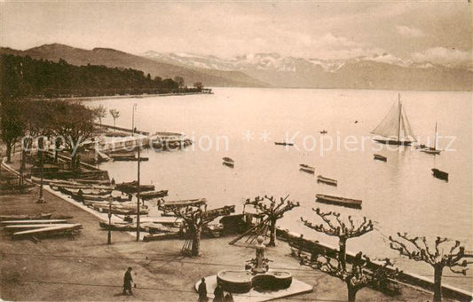 13800531 Ouchy Lausanne VD Le Quai Lac Leman et les Alpes Vaudoises