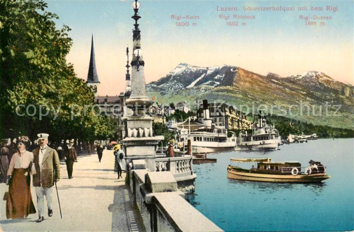 13800543 Lucerne LU Schweizerhofquai avec le Rigi Vierwaldstaettersee