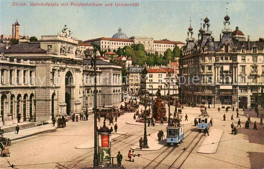 13800622 Zuerich ZH Bahnhofplatz avec Polytechnique et Université de Zuerich ZH