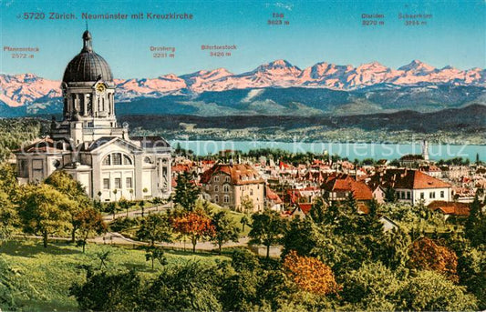 13800628 Zuerich ZH Neumuenster avec Kreuzkirche Panorama Zuerich ZH