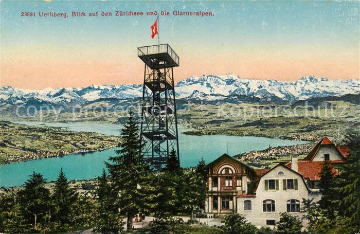 13800635 Uetliberg ZH Vue sur le lac de Zurich et les Alpes glaronaises Uetliberg ZH