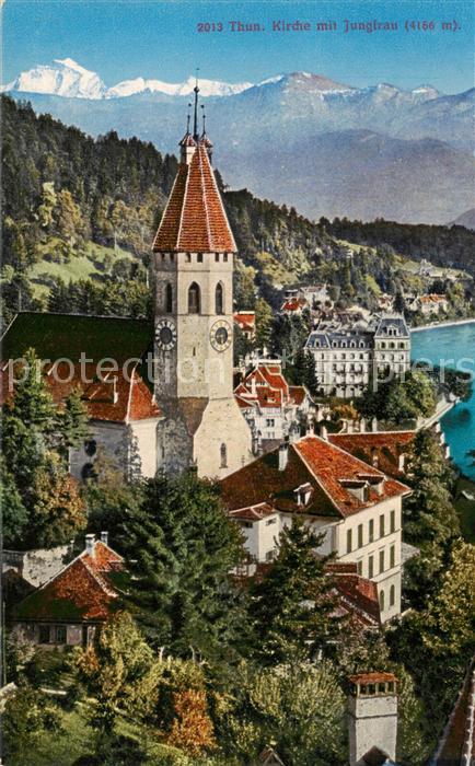 13800637 Thun BE Kirche mit Jungfrau Thun BE